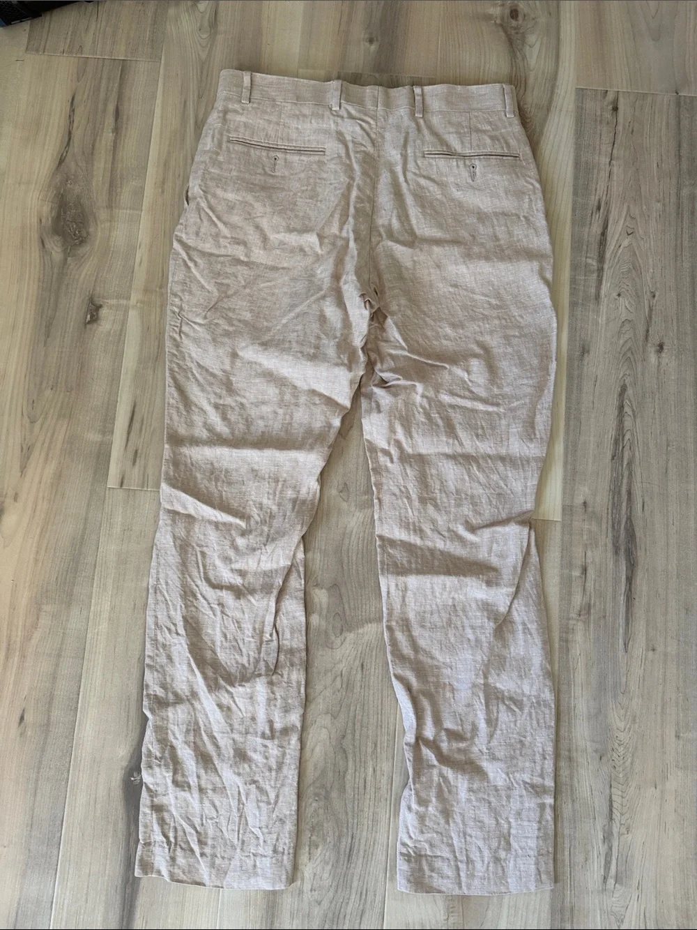 size 32 x32 cream tommy hilfiger straight leg linen pants